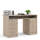 Function Plus Oak Finish 4 Drawers Desk