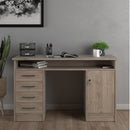 Function Plus Oak Finish 4 Drawers Desk