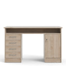 Function Plus Oak Finish 4 Drawers Desk