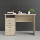 Function Plus Oak Finish Wooden 4 Drawer Desk