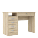 Function Plus Oak Finish Wooden 4 Drawer Desk