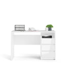 Function Plus White High Gloss 3 Drawers Desk