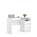 Function Plus White High Gloss 3 Drawers Desk