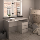 Function Plus White High Gloss 3 Drawers Desk