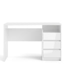 Function Plus White High Gloss 3 Drawers Desk