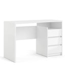 Function Plus White High Gloss 3 Drawers Desk