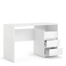 Function Plus White High Gloss 3 Drawers Desk