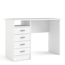 Function Plus White Wooden 4 Drawers Desk