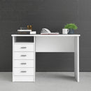 Function Plus White Wooden 4 Drawers Desk