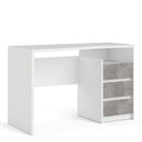 Function Plus White & Grey 3 Drawers Desk