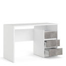 Function Plus White & Grey 3 Drawers Desk