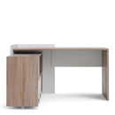 Function Plus White & Oak Bookcase Unit Desk