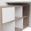 Function Plus White & Oak Bookcase Unit Desk