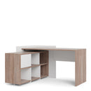 Function Plus White & Oak Bookcase Unit Desk