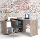 Function Plus White & Oak Bookcase Unit Desk