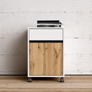 Function Plus White & Oak Mobile Cabinet