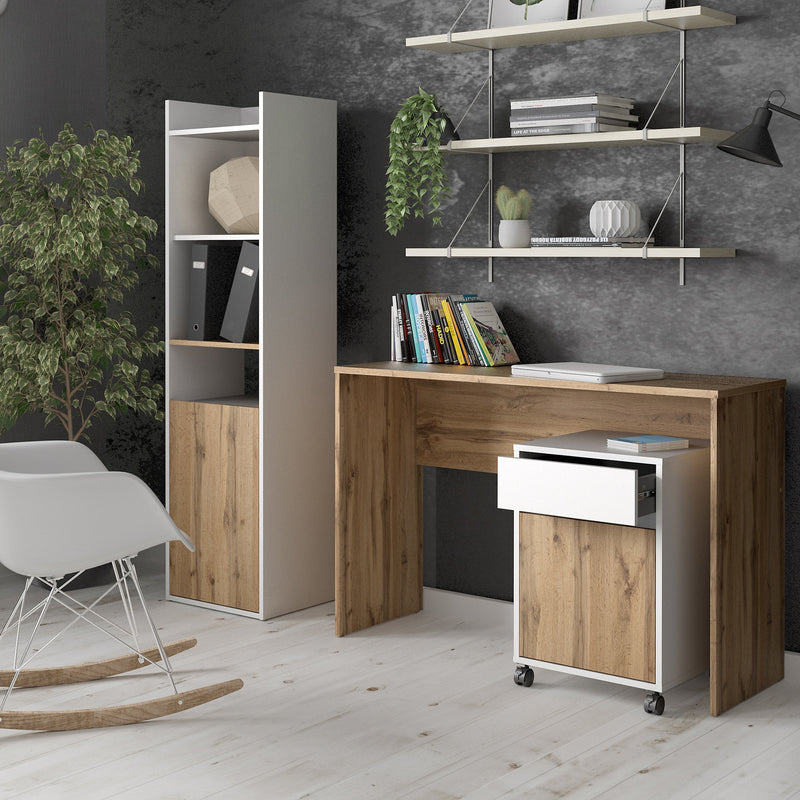 Function Plus White & Oak Mobile Cabinet