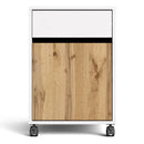 Function Plus White & Oak Mobile Cabinet