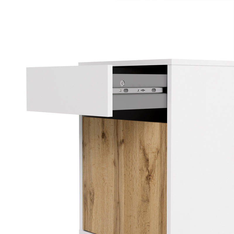 Function Plus White & Oak Mobile Cabinet