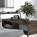 Fur Walnut Finish 1 Drawer Wood Coffee Table