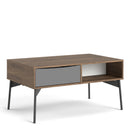 Fur Walnut Finish 1 Drawer Wood Coffee Table