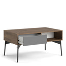 Fur Walnut Finish 1 Drawer Wood Coffee Table