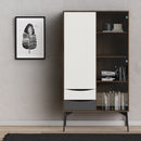 Fur Walnut Finish 1 Glass Door China Cabinet