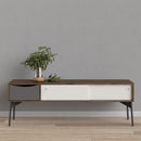 Fur Walnut Finish 2 Sliding Doors TV Unit