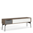 Fur Walnut Finish 2 Sliding Doors TV Unit