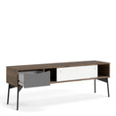 Fur Walnut Finish 2 Sliding Doors TV Unit