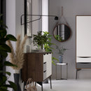 Fur Walnut Finish Wooden 2 Doors Sideboard