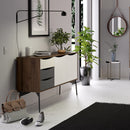 Fur Walnut Finish Wooden 2 Doors Sideboard