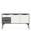 Fur Walnut Finish Wooden 2 Doors Sideboard