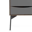 Fur Walnut Finish Wooden 2 Doors Sideboard