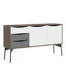 Fur Walnut Finish Wooden 2 Doors Sideboard
