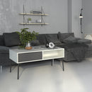 Fur White Wooden 1 Grey Drawer Coffee Table