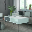 Fur White Wooden 1 Grey Drawer Coffee Table