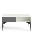 Fur White Wooden 1 Grey Drawer Coffee Table