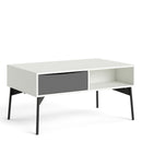 Fur White Wooden 1 Grey Drawer Coffee Table