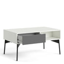 Fur White Wooden 1 Grey Drawer Coffee Table