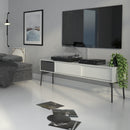 Fur White Wooden 2 Sliding Doors TV Unit