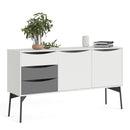 Fur White Wooden 3 Drawers 2 Doors Sideboard