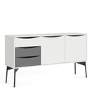 Fur White Wooden 3 Drawers 2 Doors Sideboard