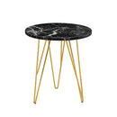Fusion Black Marble Top Lamp Table by Lavishway | Side Tables-28527