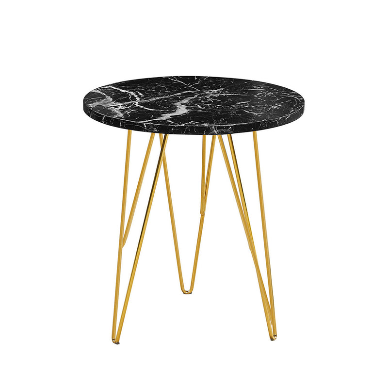 Fusion Black Marble Top Lamp Table by Lavishway | Side Tables-28527