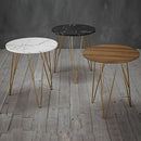 Fusion Black Marble Top Lamp Table by Lavishway | Side Tables-28528