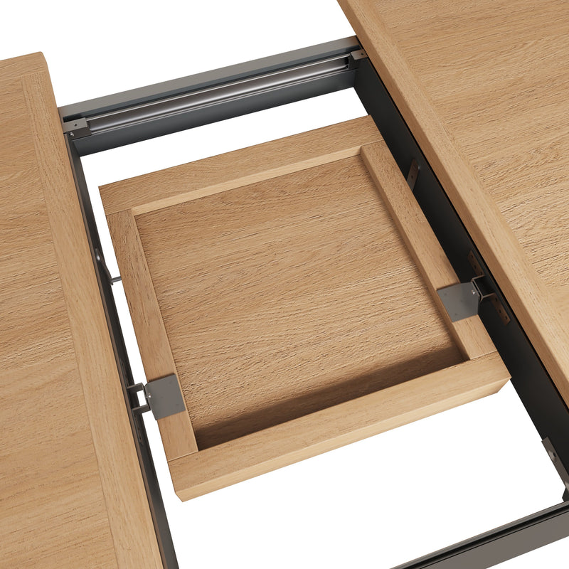 Grantham Oak Top Extendable Grey Dining Table by Lavishway | Dining Tables-33935