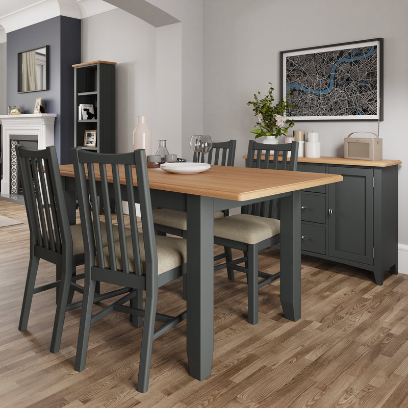 Grantham Oak Top Grey Extendable Dining Table by Lavishway | Dining Tables-36842