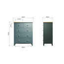 Grantham Oak Top 5 Chest Of Drawers in Grey by Lavishway | Chest Of Drawers-33925