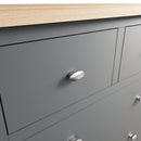 Grantham Oak Top 5 Chest Of Drawers in Grey by Lavishway | Chest Of Drawers-33924